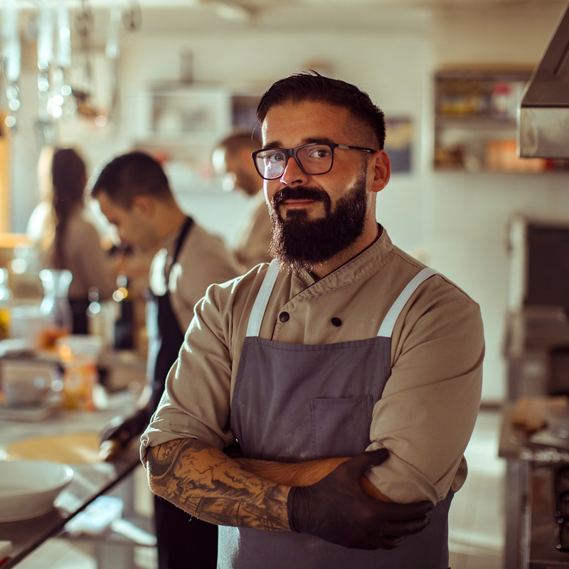 Young man working in hospitality 